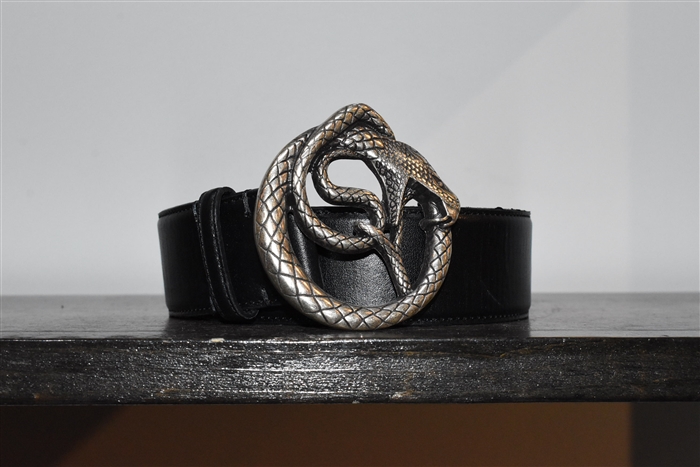 Black Leather Seventy Belt, size S
