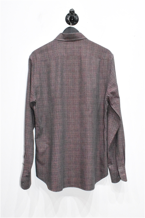 Brown Check Corneliani Button Shirt, size L