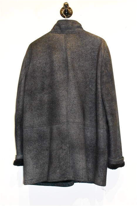 Graphite Armani Collezioni Shearling Jacket, size L
