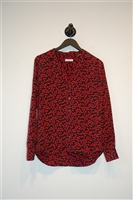 Black & Red Equipment Button Blouse, size S