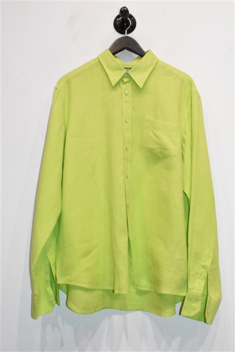 Electric Lime Vilebrequin Button Shirt, size XL