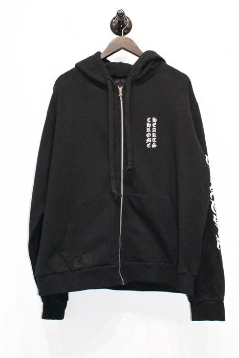 Black Chrome Hearts Zippered Hoodie, size L
