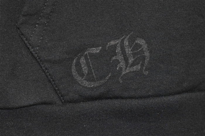 Black Chrome Hearts Zippered Hoodie, size L