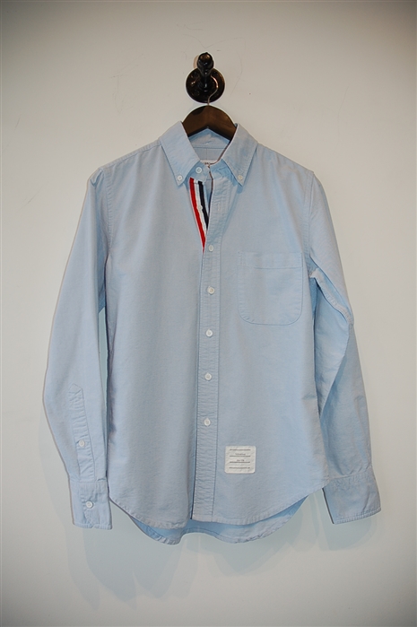 Sky Blue Thom Browne Button Shirt, size M