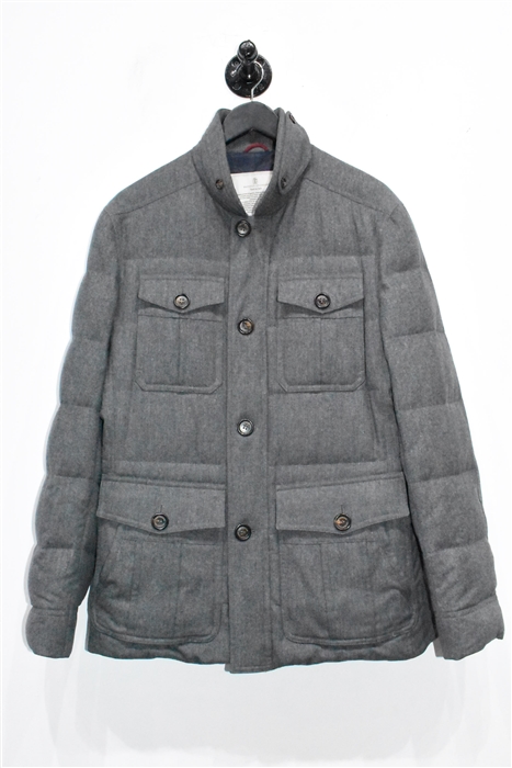Dark Ash Brunello Cucinelli Puffer Jacket, size S