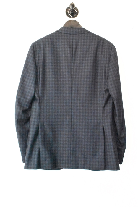 Navy Check Isaia Two-Piece Suit, size 40