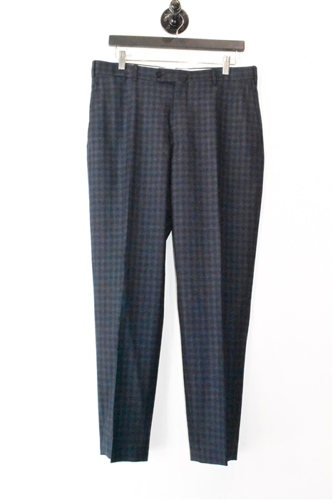 Navy Check Isaia Two-Piece Suit, size 40