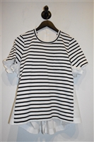 White & Navy Sacai Short-Sleeved Top, size M