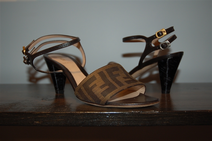 Monogram Fendi Sandal, size 7.5