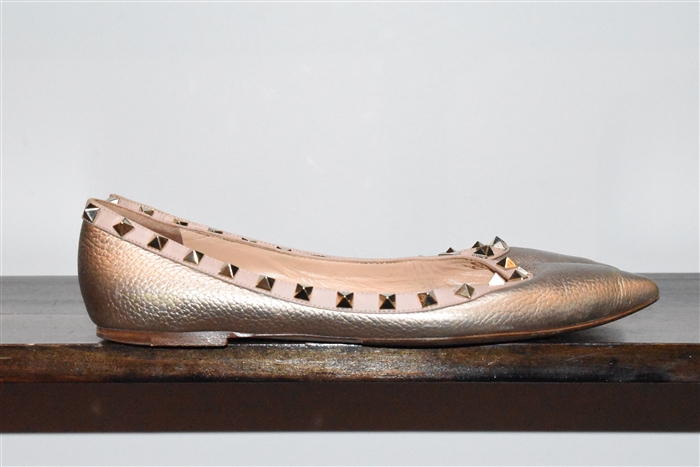 Pewter Valentino Flats, size 9.5
