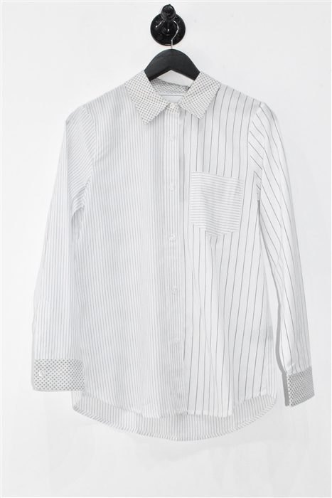 White Stripe Le Superbe Button Shirt, size 4