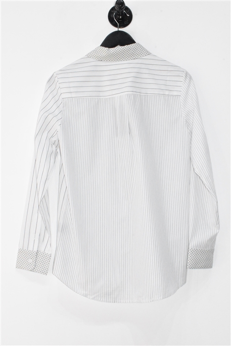 White Stripe Le Superbe Button Shirt, size 4