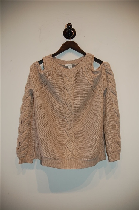 Beige Autumn Cashmere Cold-Shoulder Top, size S