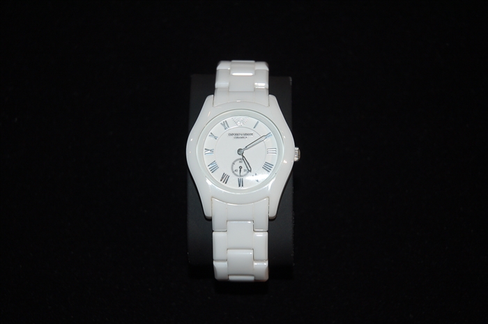 Soft White Emporio Armani Watch, size O/S
