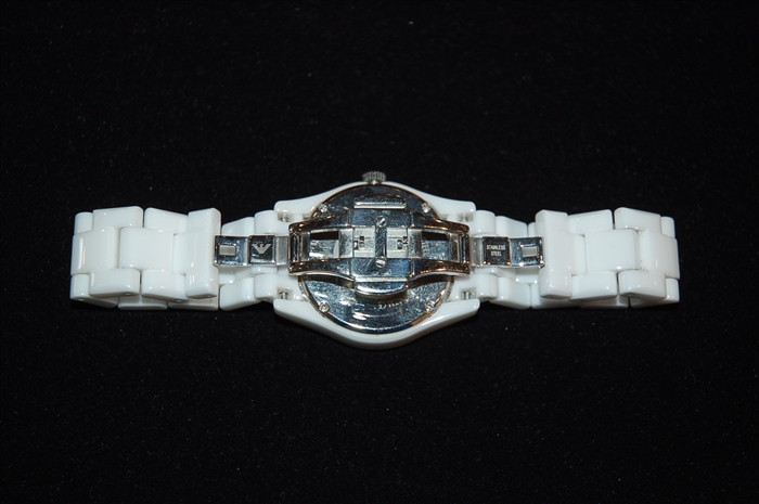 Soft White Emporio Armani Watch, size O/S