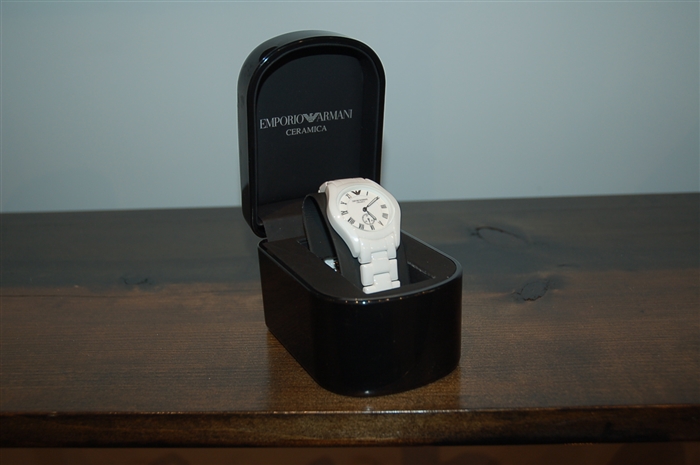 Soft White Emporio Armani Watch, size O/S