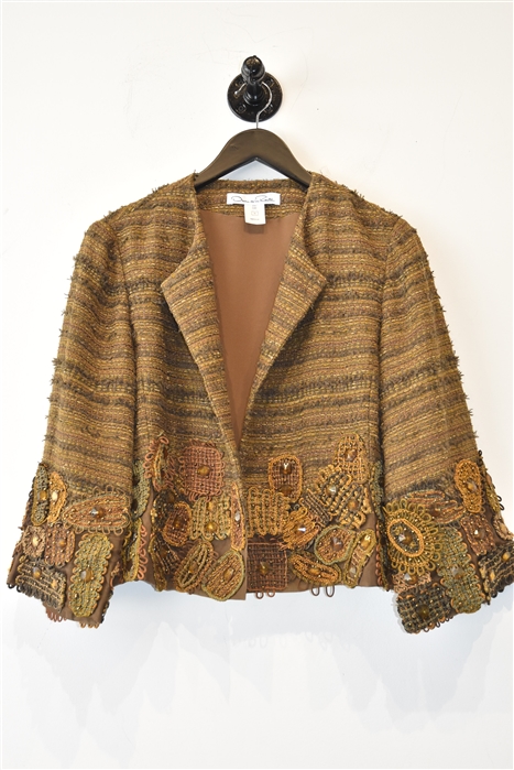 Bronze Oscar de la Renta Dress Jacket, size 14