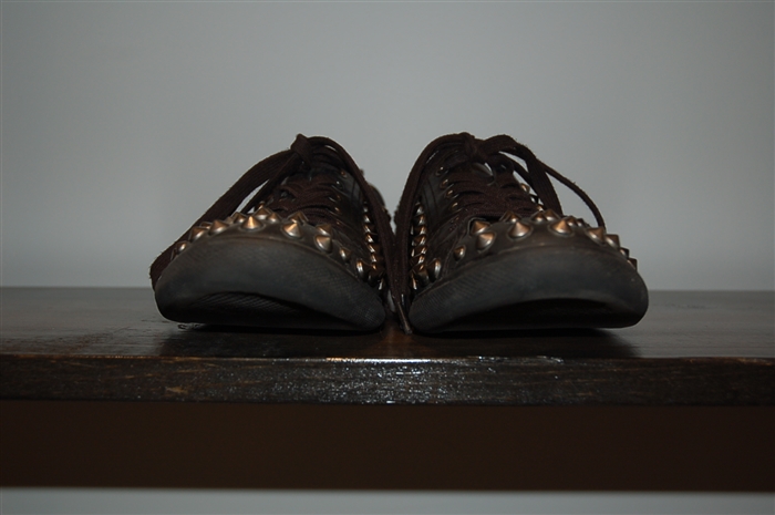 Black Leather Prada Sneaker, size 9