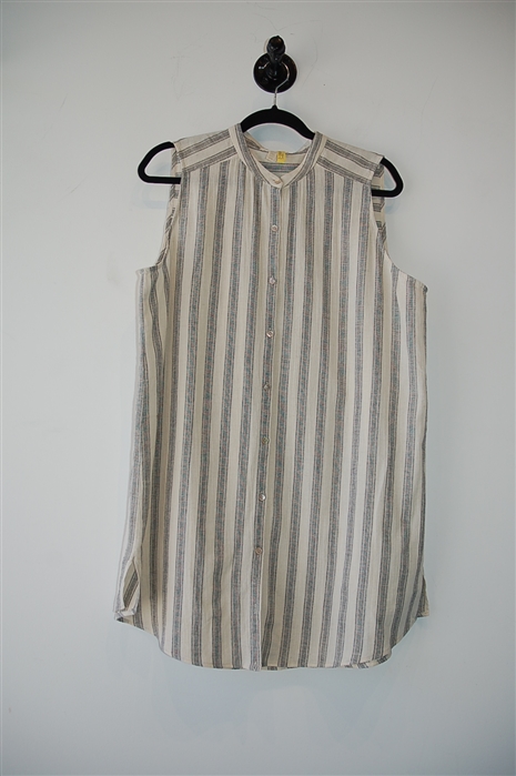 White & Gray Eileen Fisher Sleeveless, size L