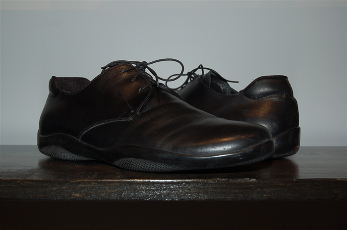 Black Leather Prada Shoes, size 8.5