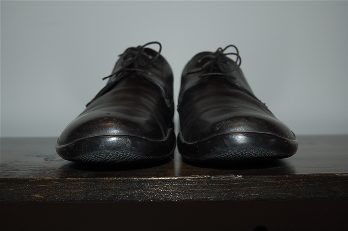 Black Leather Prada Shoes, size 8.5