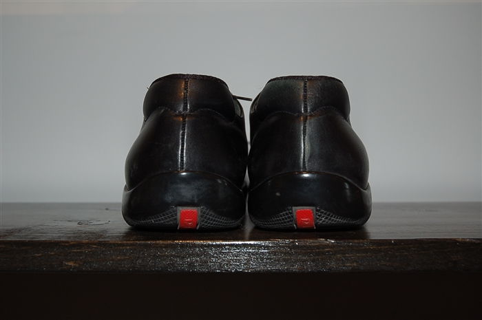Black Leather Prada Shoes, size 8.5