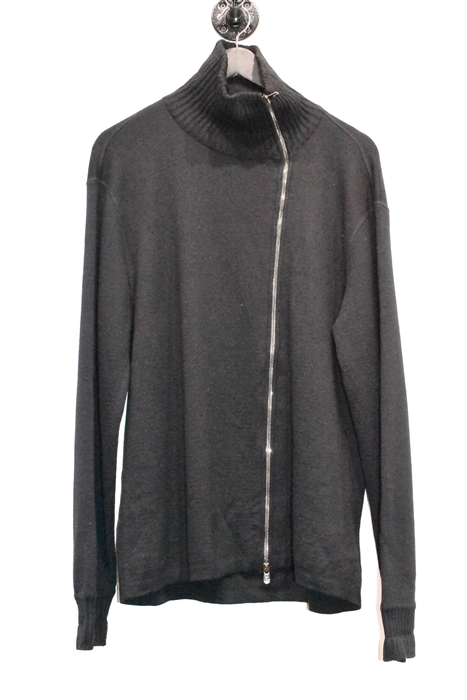 Basic Black Armani Collezioni Zippered Sweater, size XL