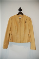 Warm Beige Akris - Punto Leather Jacket, size 8