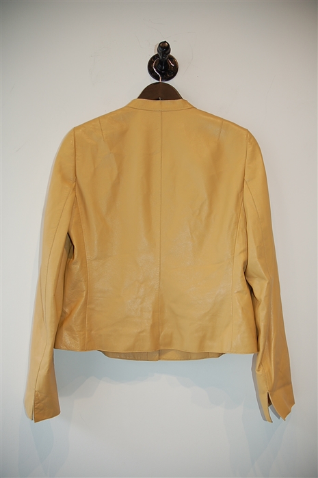 Warm Beige Akris - Punto Leather Jacket, size 8