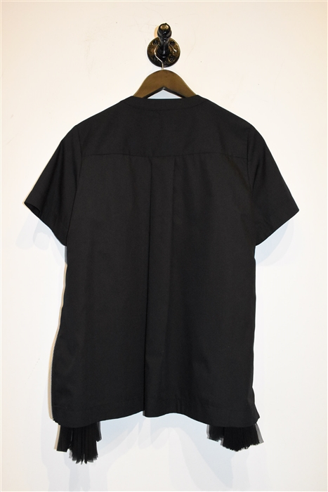 Basic Black Sacai Short-Sleeved Top, size M