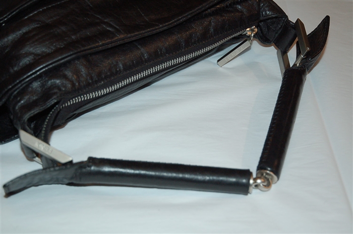 Black Leather Fendi Satchel, size S