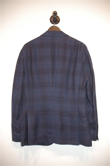 Blue Check Brunello Cucinelli Sport Coat, size 38