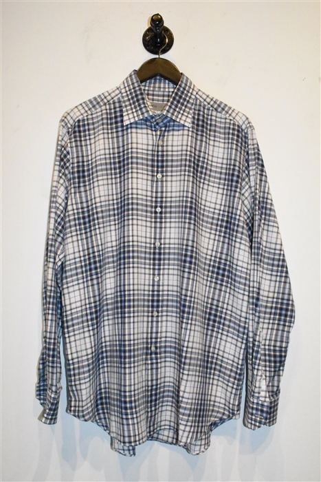 Blue Check Etro Button Shirt, size XL
