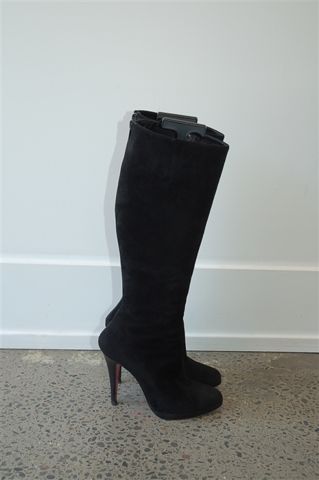 Black Suede Christian Louboutin Boots, size 7.5