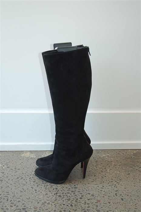 Black Suede Christian Louboutin Boots, size 7.5