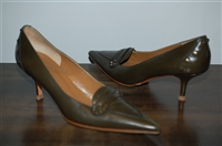 Dark Olive Valentino Kitten Heels, size 6