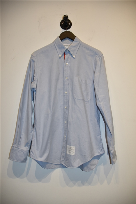 Pale Blue Thom Browne Button Shirt, size L