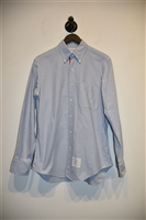 Pale Blue Thom Browne Button Shirt, size L