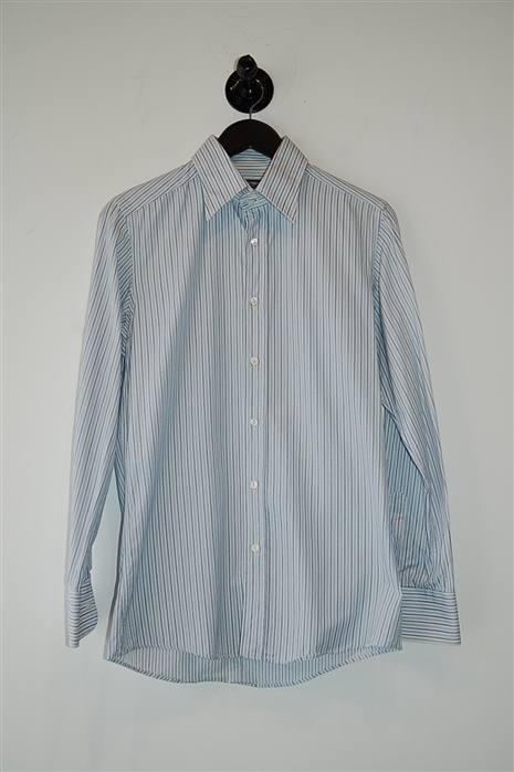 Blue Stripe Dolce & Gabbana Button Shirt, size M