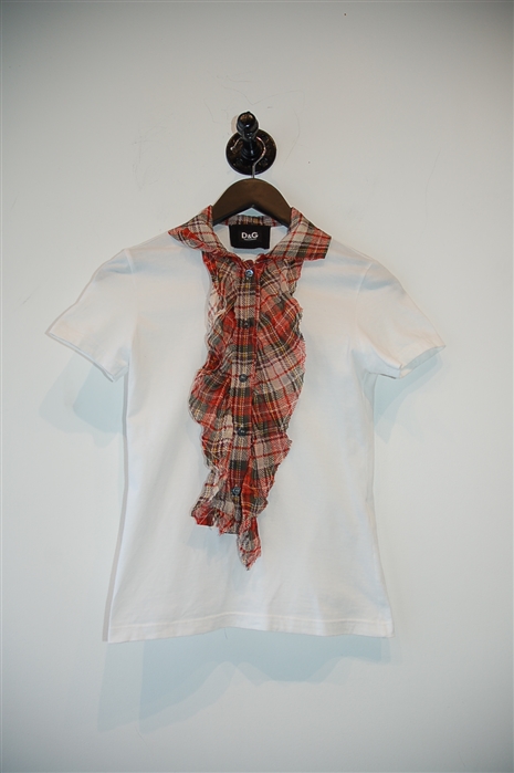 Bright White D&G - Dolce & Gabbana Short-Sleeved Top, size XS