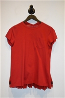Bright Red Sacai Short-Sleeved Top, size M
