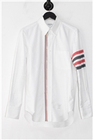 Soft White Thom Browne Zippered Shirt, size S
