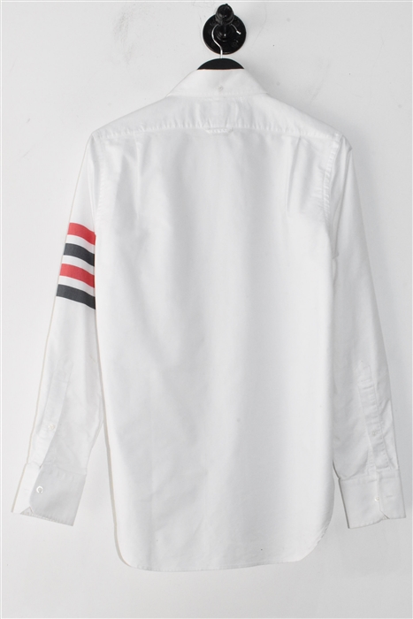 Soft White Thom Browne Zippered Shirt, size S