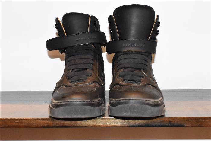 Black Leather Givenchy High-Top Sneakers, size 10