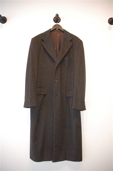 Herringbone Z Zegna Cashmere Coat, size L