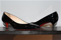 Black Patent Christian Louboutin Kitten Heels, size 9