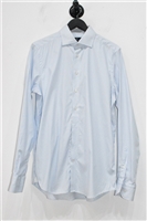 Blue Stripe Emanuel Berg Button Shirt, size M