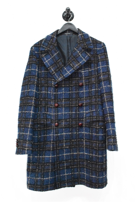 Blue Check Tagliatore Coat, size S