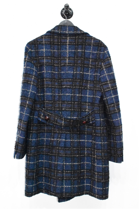 Blue Check Tagliatore Coat, size S