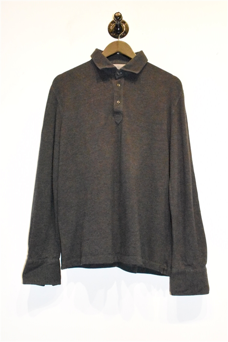 Charcoal Brunello Cucinelli Polo, size L